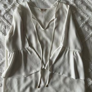 Women White Blouse Shirt Size M